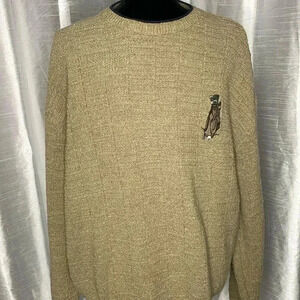 Fairway Sport Men’s Large Embroidered Textured Crewneck Long Sleeve Sweater